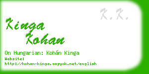 kinga kohan business card